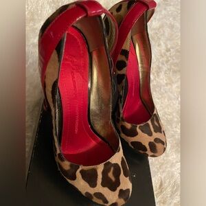 Giuseppe Zanotti Leopard Print/Pony Hair Platform Pumps